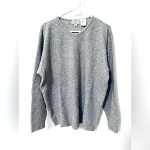 Vintage Italian Grey V-Neck Sweater